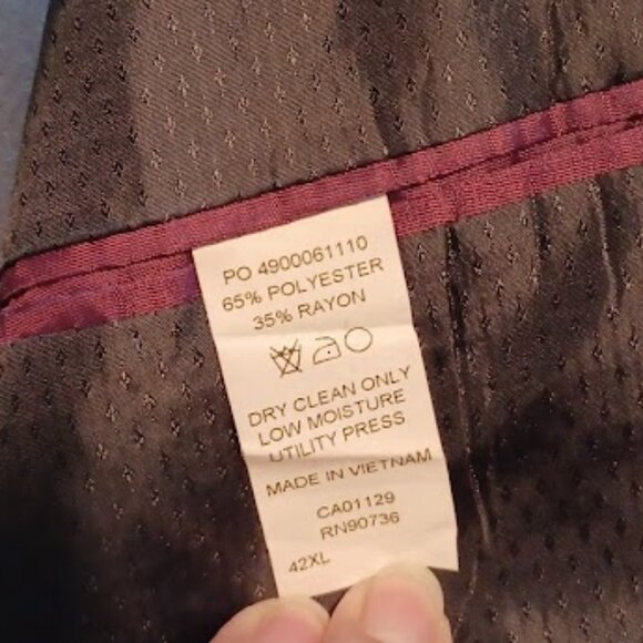 Sean John Fine Tailoring Men Tall 2-Piece black suit Jacket 42XL/Pants 38W X 34L - Picture 5 of 16